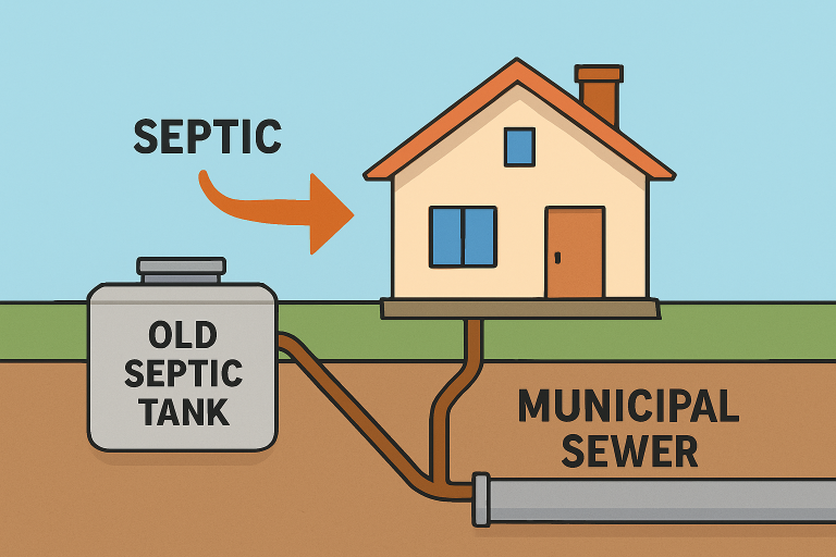 Modern Septic to Sewer Upgrades