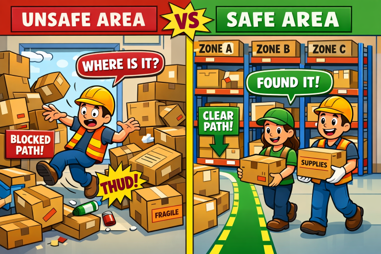 safe vs unsafe warehouse
