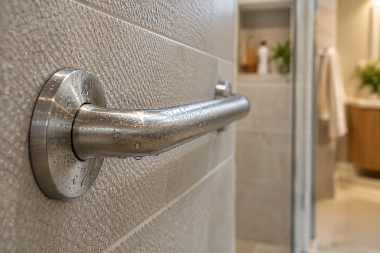 Bathroom remodeling inspiration featuring a bathing area designed for comfort and accessibility